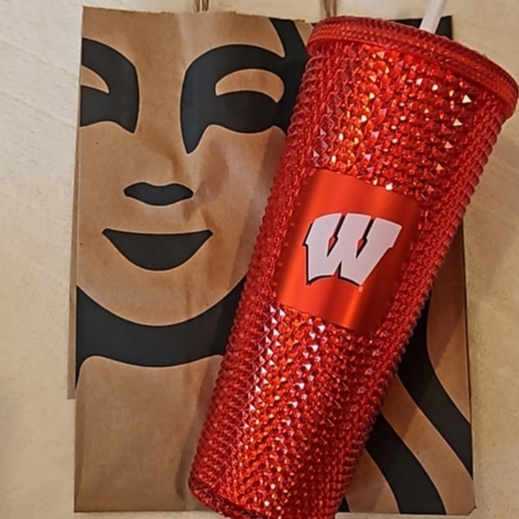 NWT ☕️ Starbucks UW-Wisconsin Madison Venti Studded Red Tumbler Cold Cup (24 oz) - Picture 2 of 8
